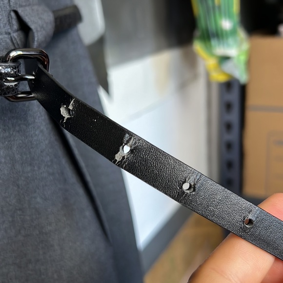 Calvin Klein Charcoal Belted Pencil Dress Size Petite 6 sleeveless back zip - Picture 5 of 13